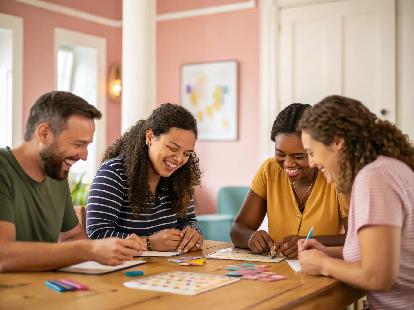 A group of diverse individuals participating in a cultural workshop, emphasizing the organization's commitment to inclusivity and cultural understanding.